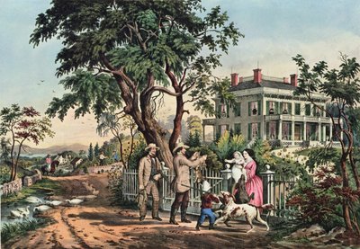 Vita di campagna americana - Pomeriggio di ottobre, 1855 da N. and Ives, J.M. Currier